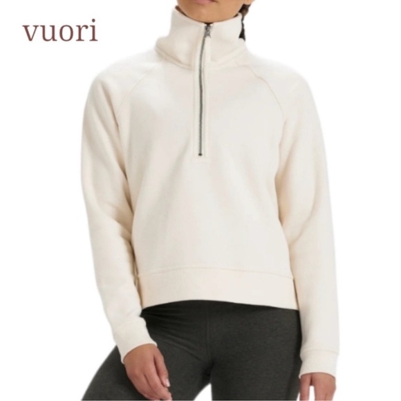 Vuori Tops - Vuori Cream Half-Zip Sweatshirt
